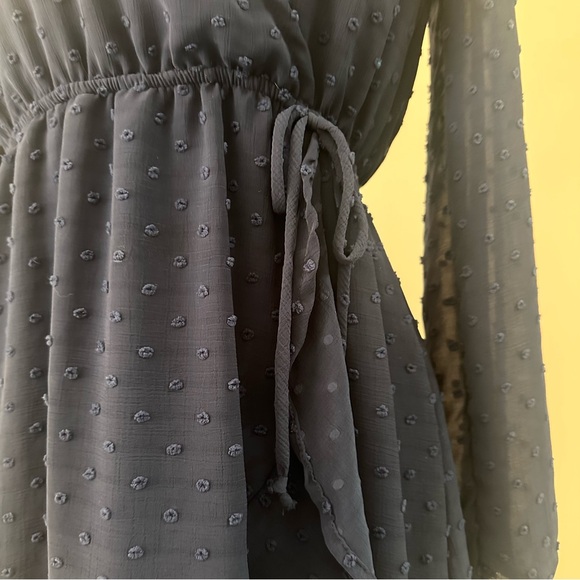 Altar’d State navy long sleeve wrap midi dress size small - Picture 4 of 10